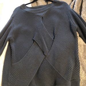 Blue oversized dress up sweater